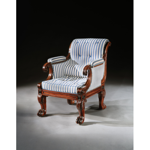 An Exceptional Regency Mahogany Library Armchair